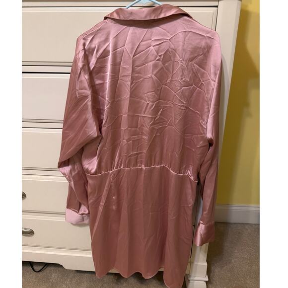 Zara NWT Blush Pink Satin Effect Short Dress Womens Plus Size XXL Coquette Twee - Picture 6 of 10